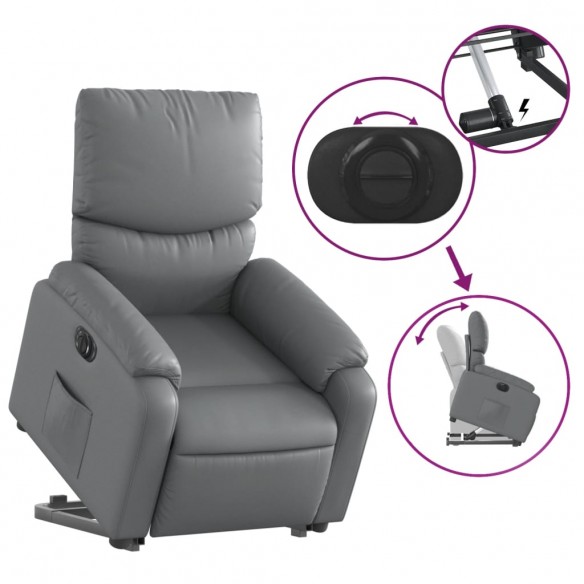 Fauteuil inclinable électrique gris similicuir