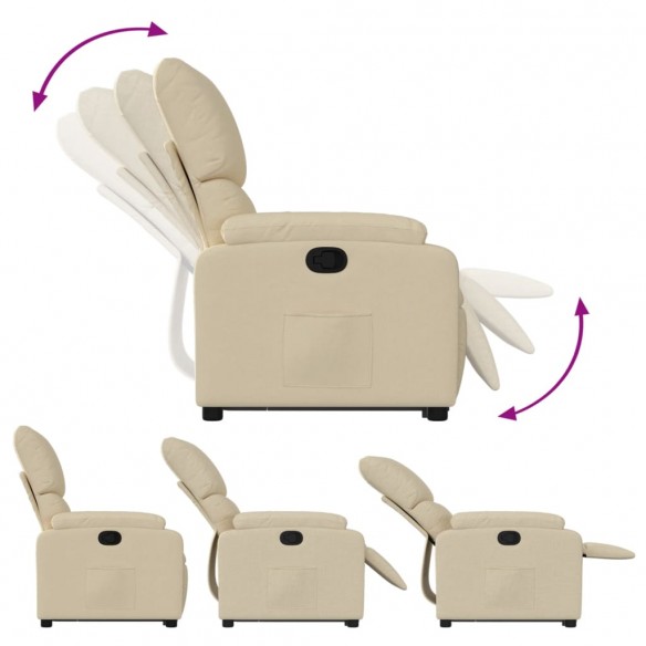 Fauteuil inclinable Crème Tissu