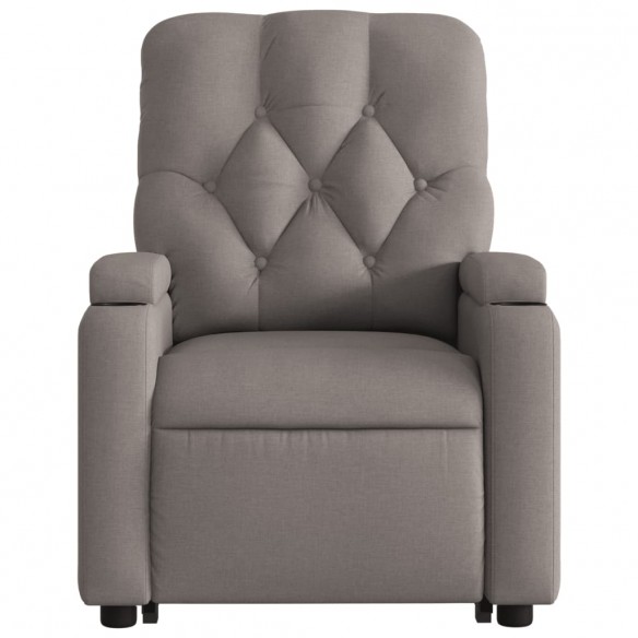 Fauteuil inclinable de massage électrique Taupe Tissu