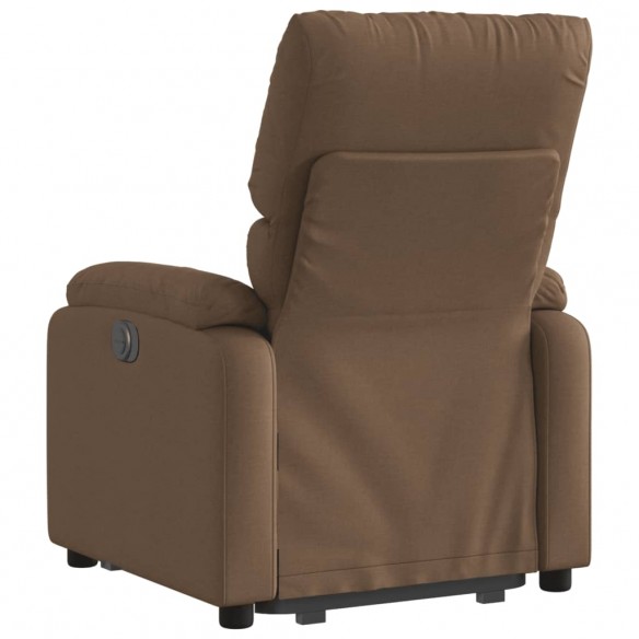 Fauteuil inclinable électrique marron tissu