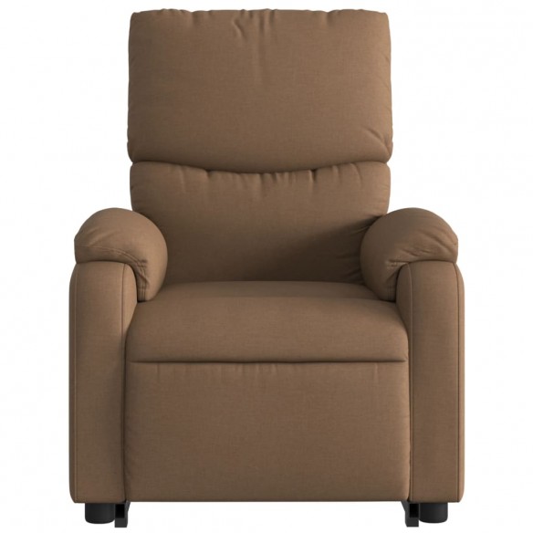 Fauteuil inclinable électrique marron tissu