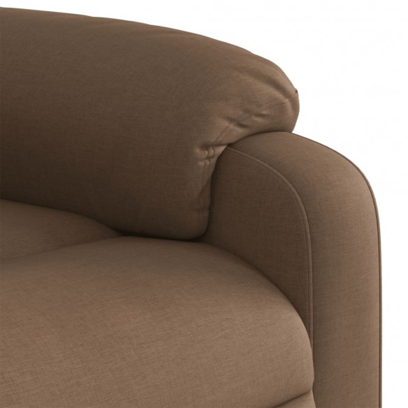 Fauteuil inclinable électrique marron tissu