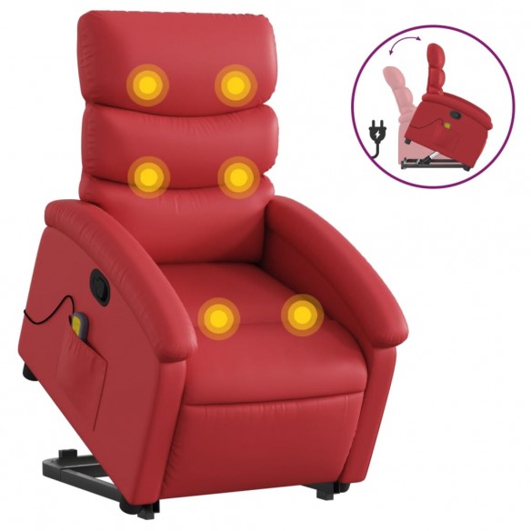 Fauteuil inclinable de massage Rouge Similicuir