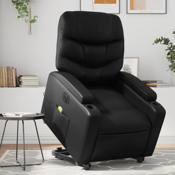 Fauteuil inclinable de massage électrique noir similicuir