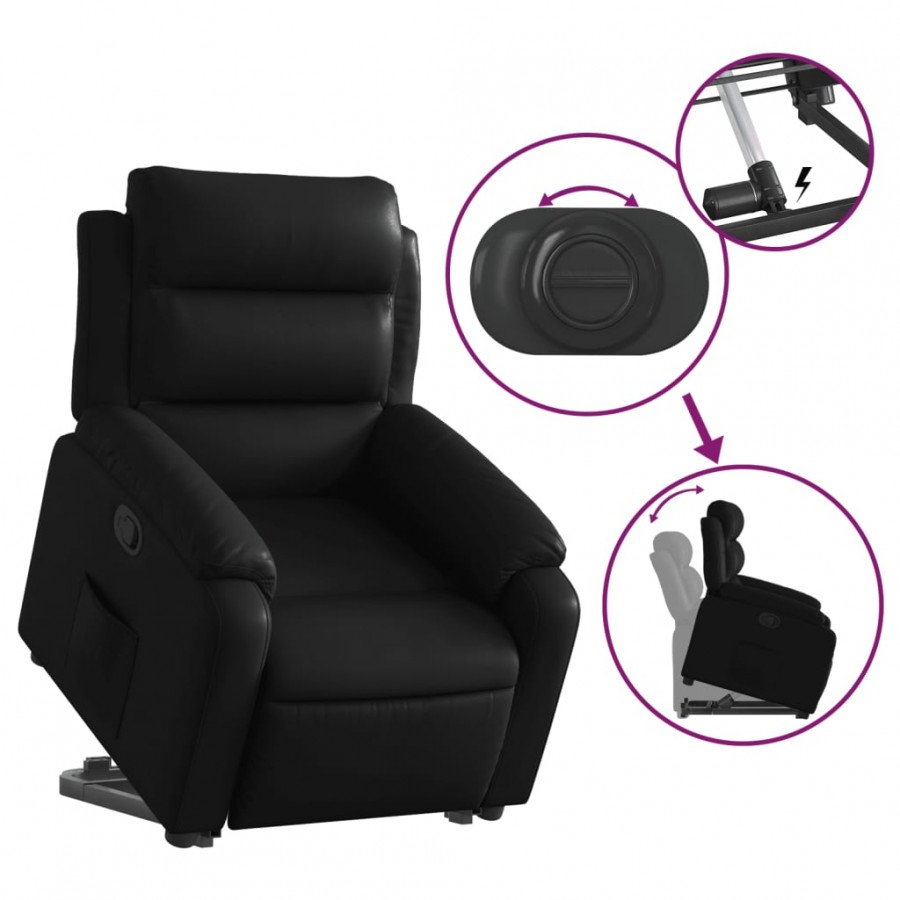 Fauteuil inclinable Noir Similicuir Fauteuil inclinable Noir Similicuir