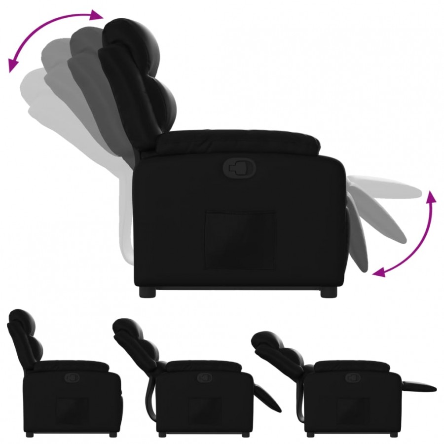 Fauteuil inclinable Noir Similicuir Fauteuil inclinable Noir Similicuir