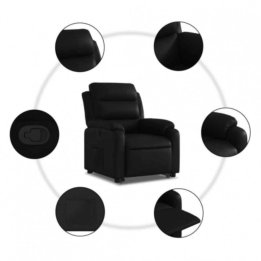 Fauteuil inclinable Noir Similicuir Fauteuil inclinable Noir Similicuir