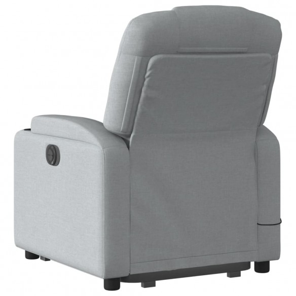 Fauteuil inclinable de massage électrique Gris clair Tissu