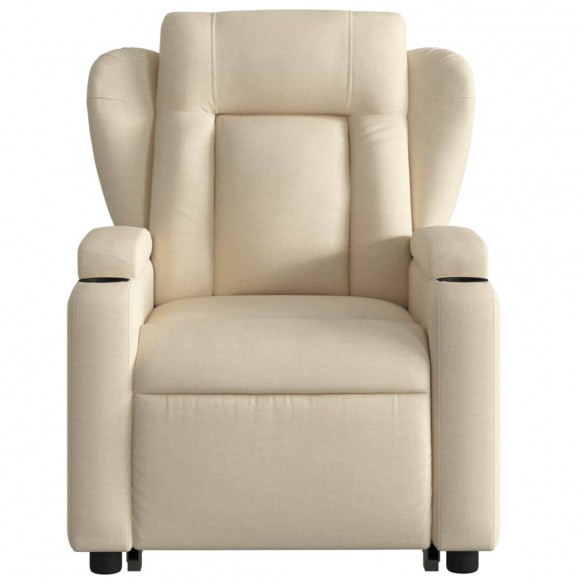 Fauteuil inclinable de massage Crème Tissu