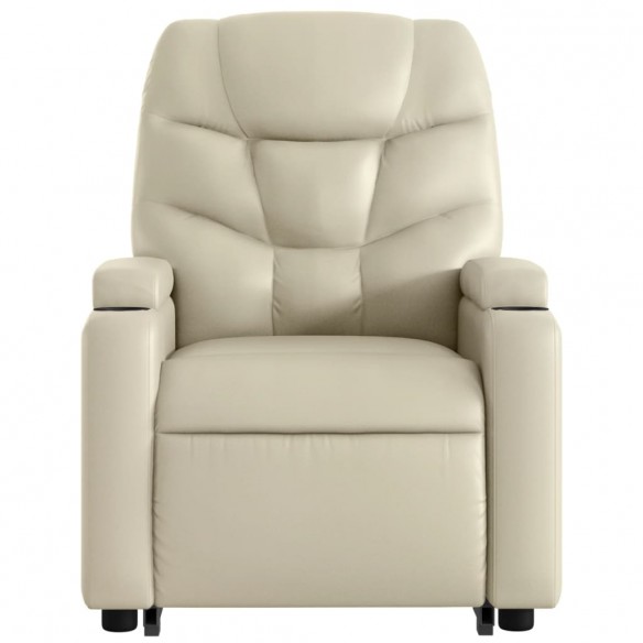 Fauteuil inclinable de massage Crème Similicuir