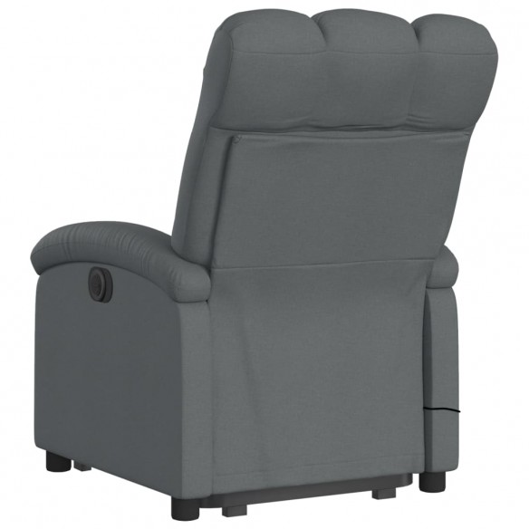 Fauteuil inclinable de massage électrique Gris foncé Tissu