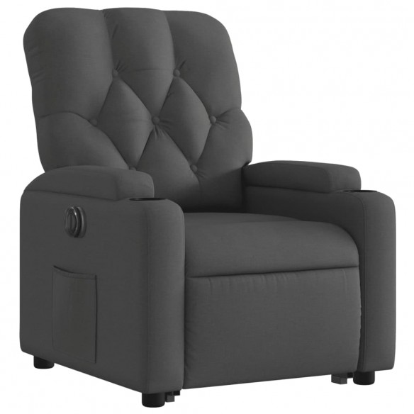 Fauteuil inclinable électrique gris foncé tissu