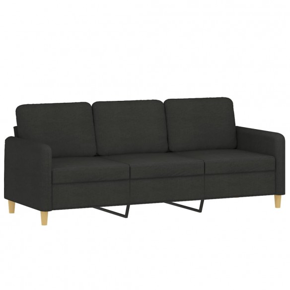 Ensemble de canapés 2 pcs avec coussins Noir Tissu