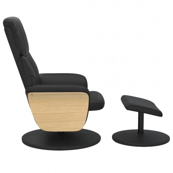 Fauteuil inclinable avec repose-pied noir similicuir