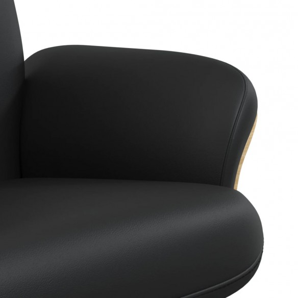 Fauteuil inclinable avec repose-pied noir similicuir