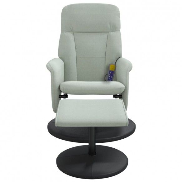 Fauteuil inclinable de massage repose-pied gris clair velours