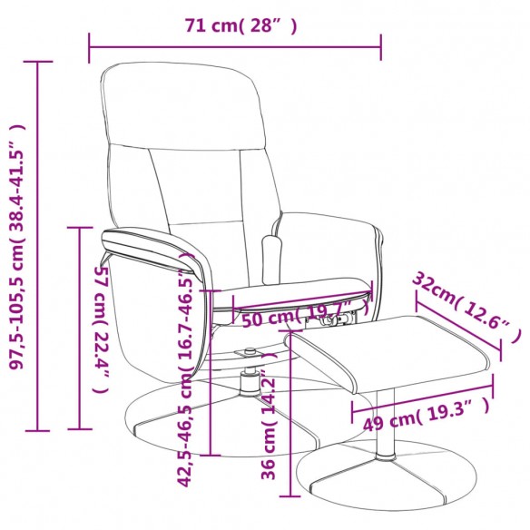 Fauteuil inclinable de massage repose-pied gris clair velours