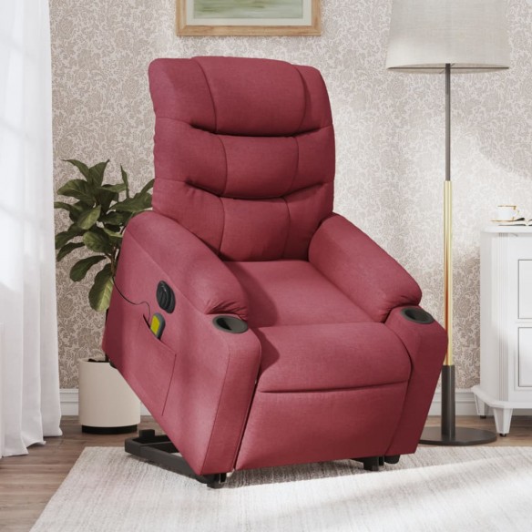 Fauteuil inclinable de massage électrique Rouge bordeaux Tissu