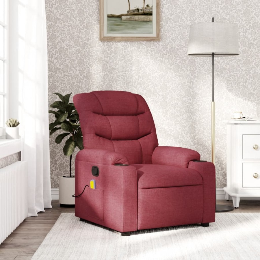 Fauteuil de massage inclinable Rouge bordeaux Tissu