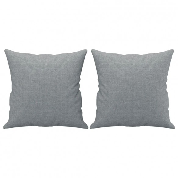 Ensemble de canapés 2 pcs coussins gris clair tissu