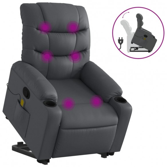 Fauteuil inclinable de massage Gris Similicuir