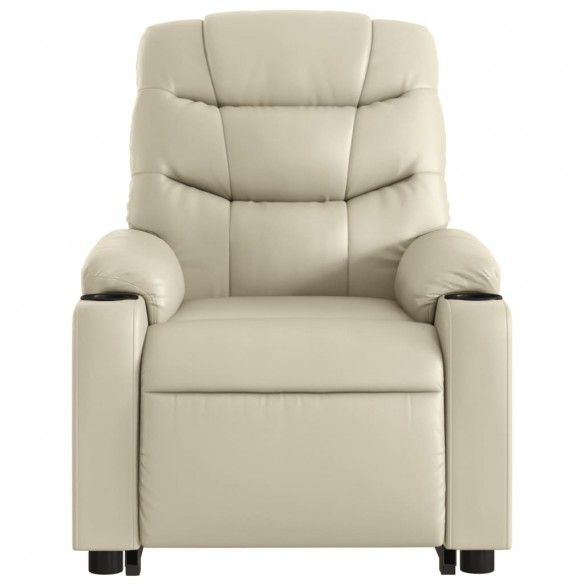 Fauteuil inclinable électrique crème similicuir