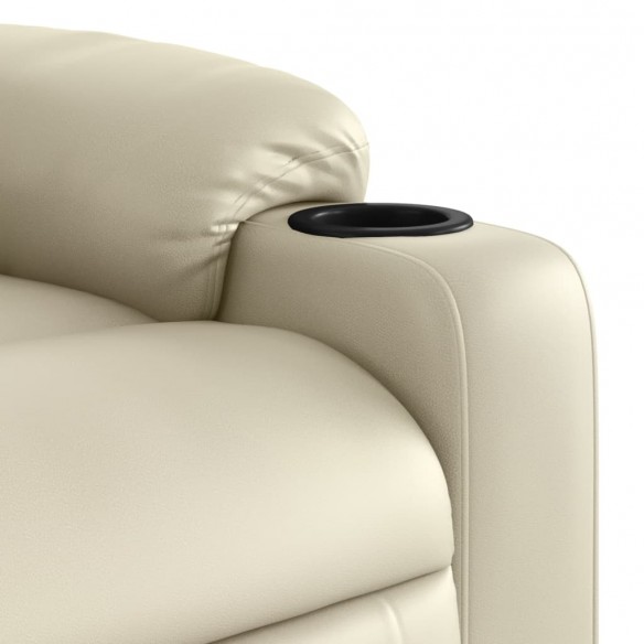 Fauteuil inclinable électrique crème similicuir