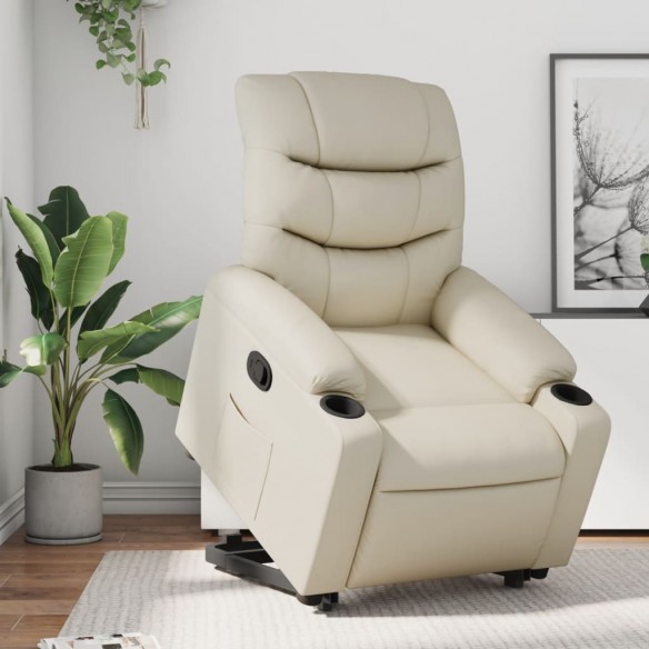 Fauteuil inclinable Crème Similicuir