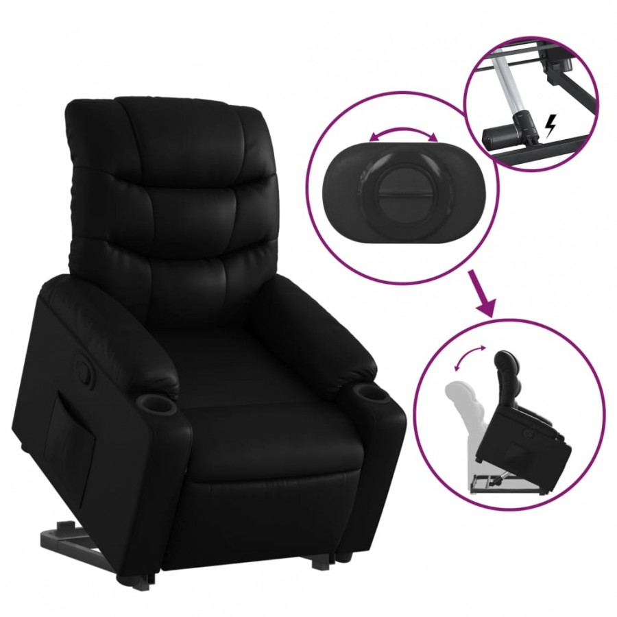 Fauteuil inclinable Noir Similicuir Fauteuil inclinable Noir Similicuir