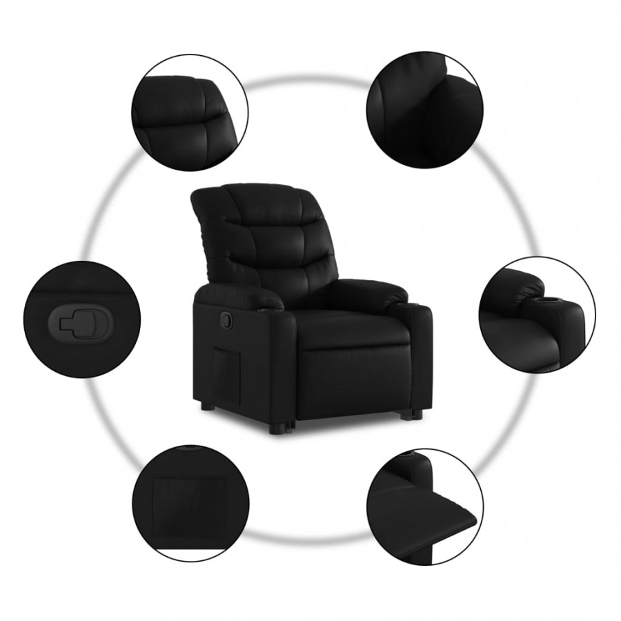 Fauteuil inclinable Noir Similicuir Fauteuil inclinable Noir Similicuir