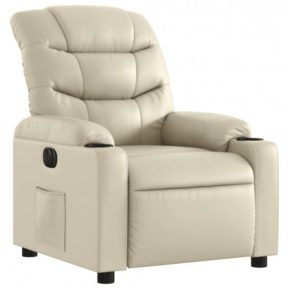 Fauteuil inclinable électrique Crème Similicuir