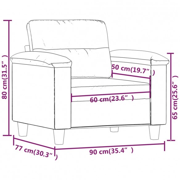 Fauteuil Cappuccino 60 cm Similicuir