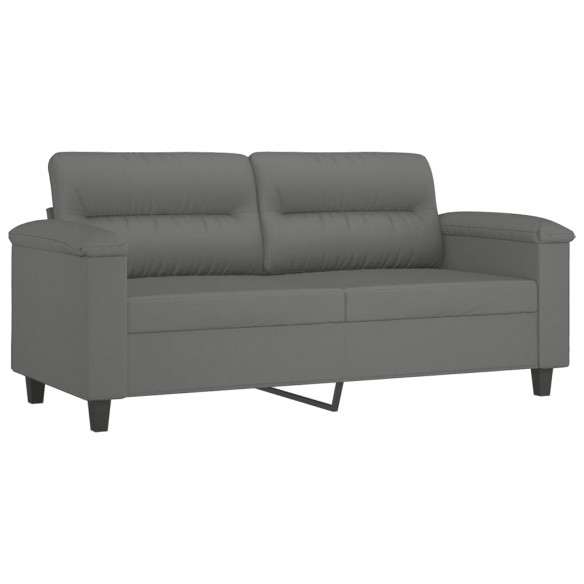 Canapé 2 places avec oreillers gris foncé 140 cm