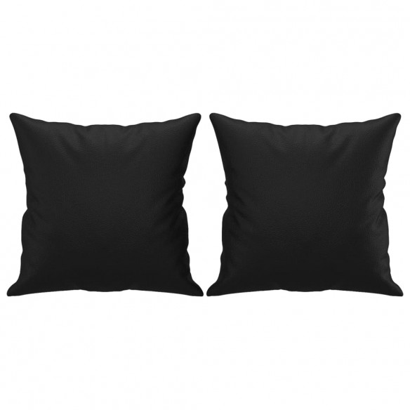 Canapé 2 places avec oreillers décoratifs noir 120cm similicuir