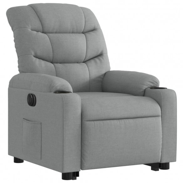 Fauteuil inclinable électrique gris clair tissu