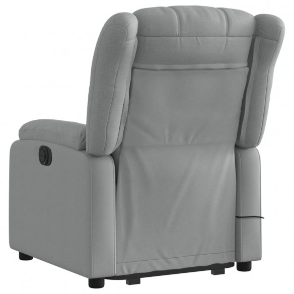 Fauteuil inclinable de massage électrique Gris clair Tissu