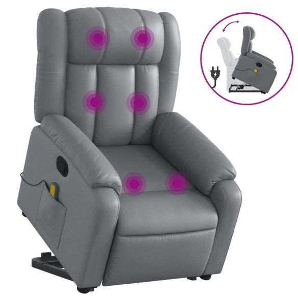 Fauteuil inclinable de massage Gris Similicuir