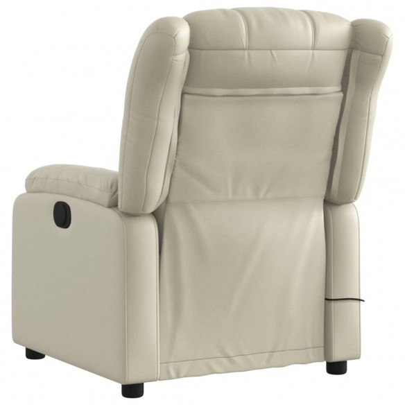 Fauteuil inclinable de massage Crème Similicuir