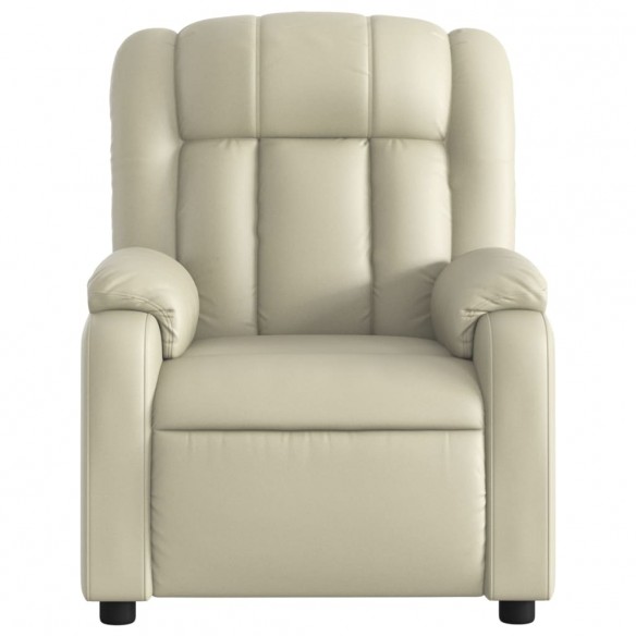 Fauteuil inclinable de massage Crème Similicuir