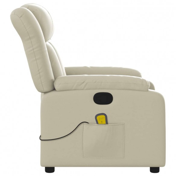 Fauteuil inclinable de massage Crème Similicuir