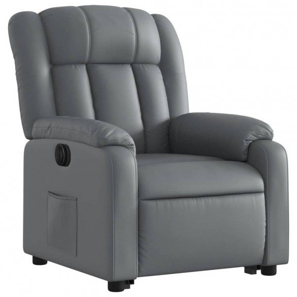 Fauteuil inclinable électrique gris similicuir