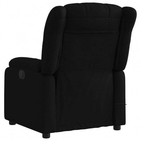 Fauteuil de massage inclinable électrique Noir Tissu