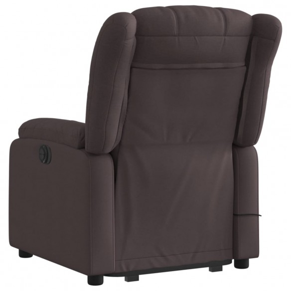 Fauteuil inclinable de massage Marron foncé Tissu