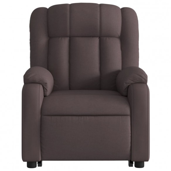 Fauteuil inclinable de massage Marron foncé Tissu