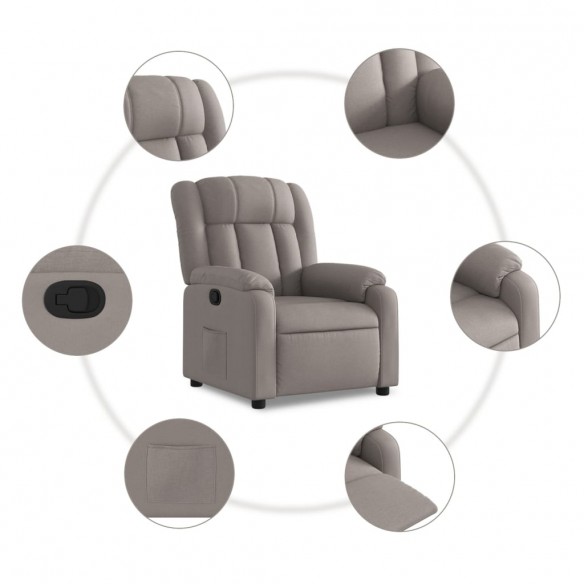 Fauteuil de massage inclinable Taupe Tissu