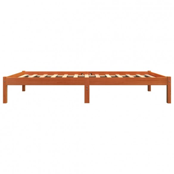 Cadre de lit cire marron 75x190 cm bois de pin massif