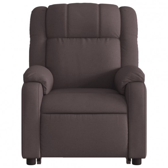 Fauteuil inclinable de massage électrique Marron foncé Tissu