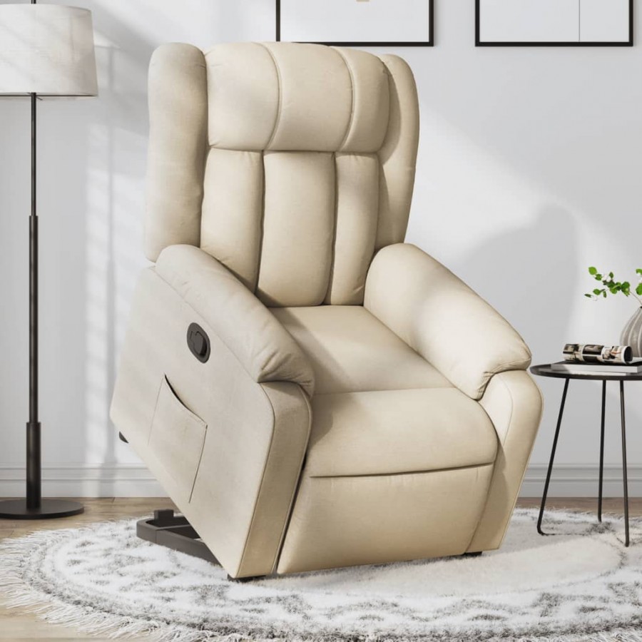Fauteuil inclinable Crème Tissu