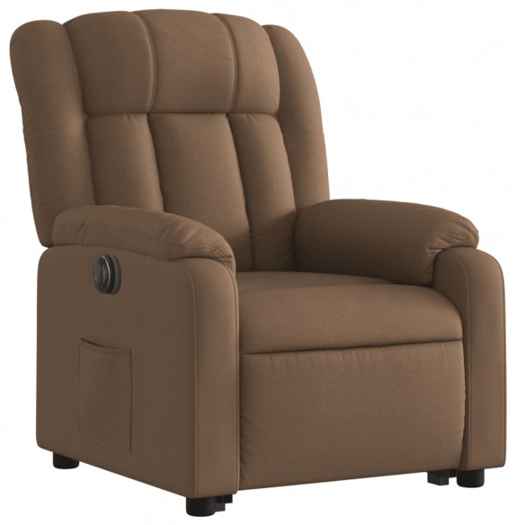 Fauteuil inclinable électrique marron tissu