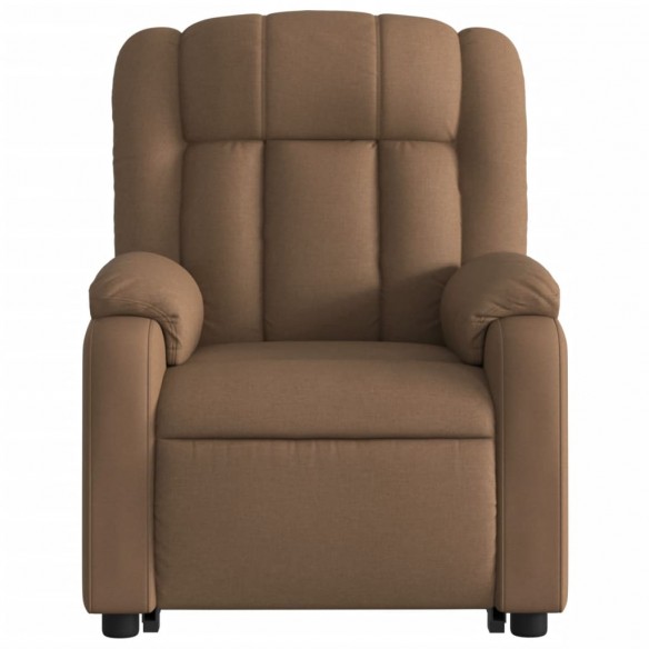 Fauteuil inclinable électrique marron tissu